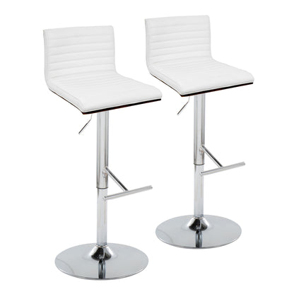 Mason - Contemporary Adjustable Barstool & Swivel With Straight T Footrest (Set of 2)