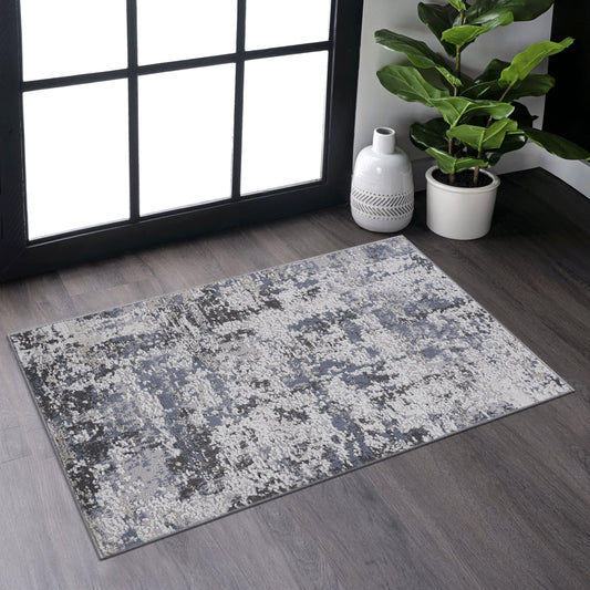 Payas - 2' x 3' Traditional Non-Shedding Stylish And Stain Resistant Area Rug - Gray / Denim