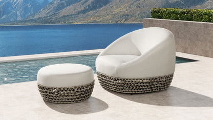 Willow - Round Upholstered Patio Ottoman