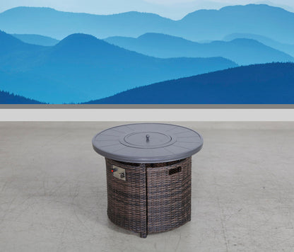 Outdoor Fire Pit Table With Lid - Espresso