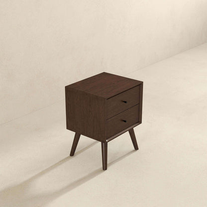 Caroline - Mid-Century Modern Style White Night Stand 2 Drawer