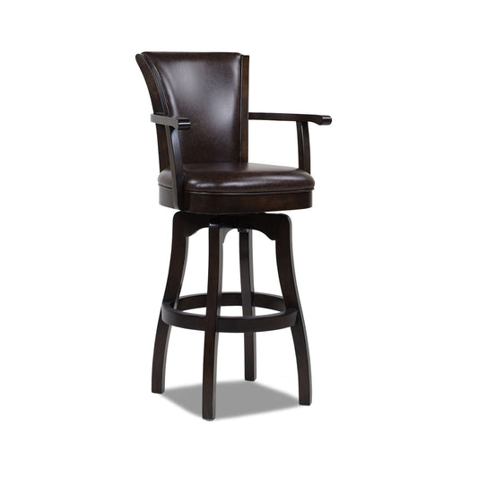 Williams - Swivel Bar Stool With Armrests - Vintage Brown