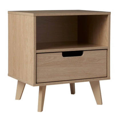 Modern 1 Drawer Nightstand With Open Cubby