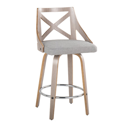 Charlotte - Farmhouse Fixed Height Counter Stool With Round Footrest (Set of 2)