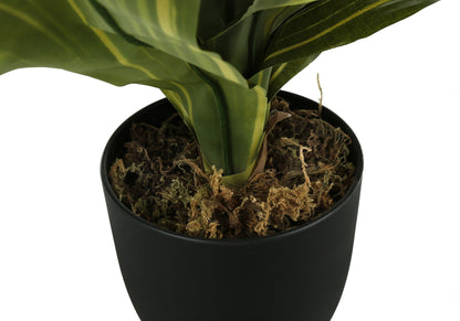 17" Tall, Artificial Plant, Dracaena, Indoor, Faux, Fake, Table, Greenery, Potted, Real Touch, Decorative - Green / Black