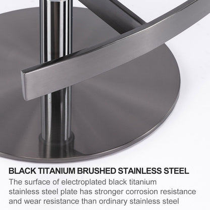 Titanium Stainless Steel Bar Stool, Swivel Adjustable Height For Kitchen Counter And Dining Room