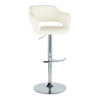 Margarite - Contemporary Ajustable Barstool With Swivel With Rounded T Footrest (Set of 2)