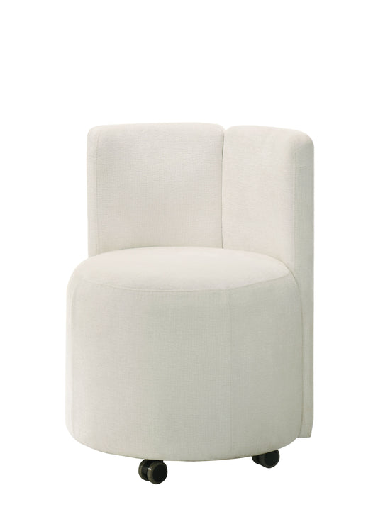 Blayde - Chenille Side Chair With Swivel (Set of 2) - White