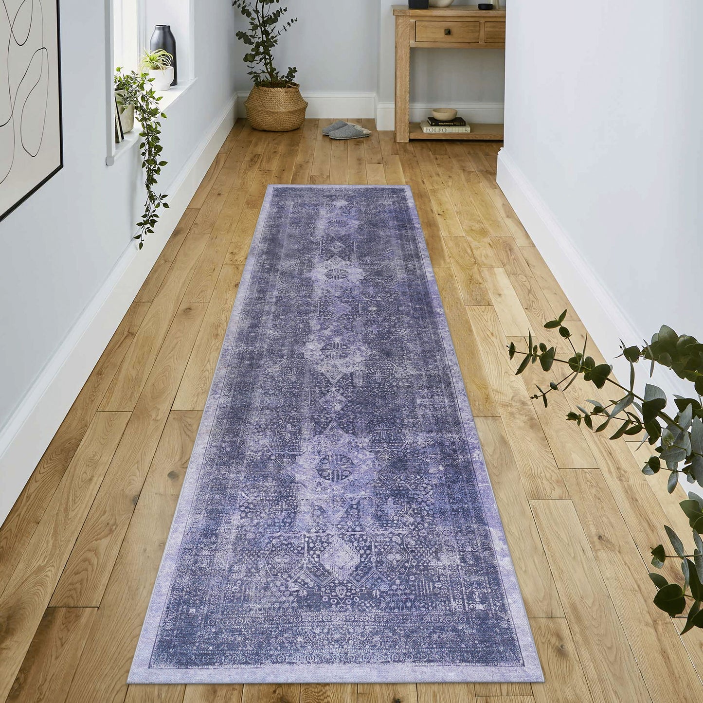 2'6'' X 10' Area Rug, Washable, Low-Pile, Non-Slip, Non-Shedding, Foldable, Kid & Pet Friendly - Anthracite