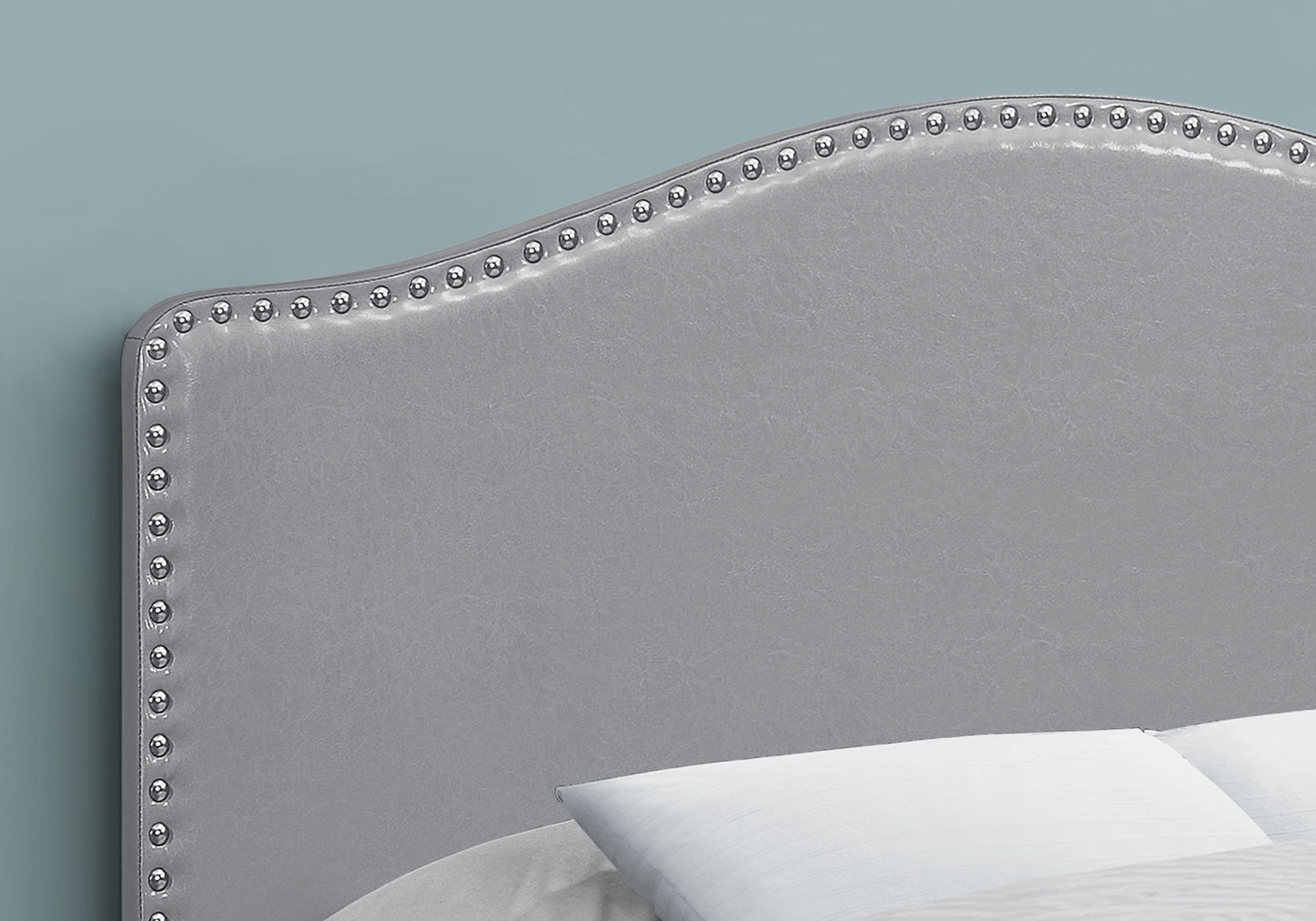 Full Size, Bed Headboard Only, Upholstered Transitional - Gray