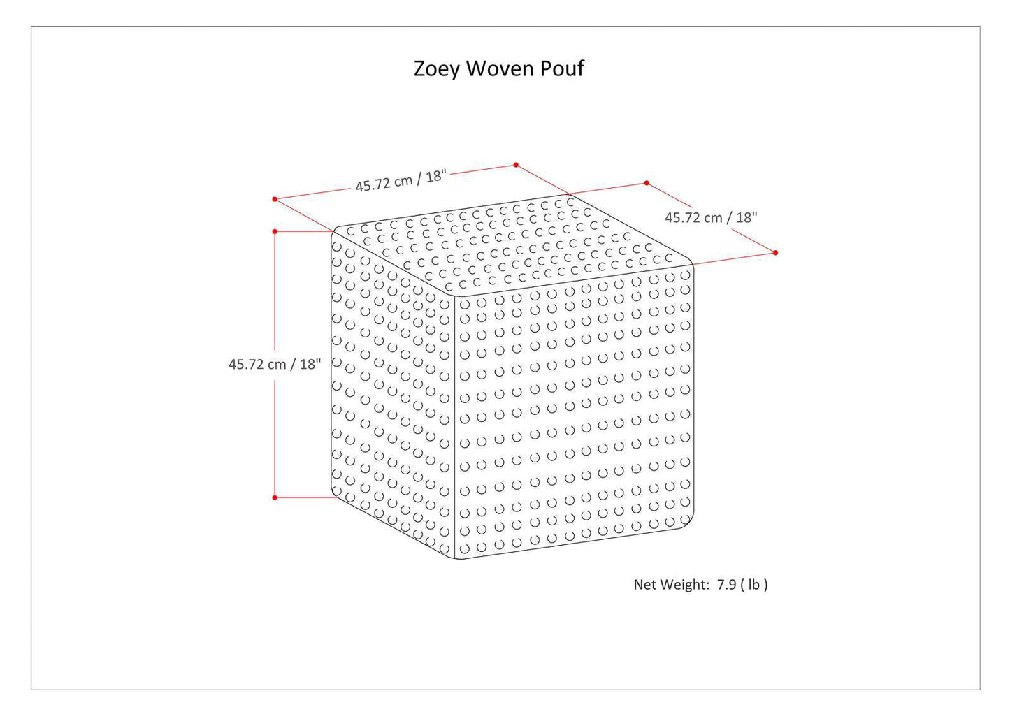 Zoey - Handcrafted Woven Cube Pouf