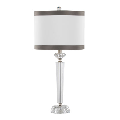 Diamond - Torch Crystal Contemporary Table Lamp (Set of 2) - Clear / Off White / Dark Gray / Polished Nickel