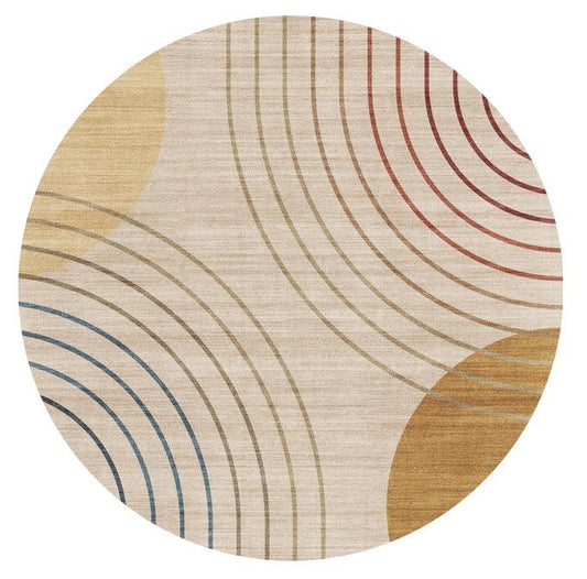 Rabbit - Washable Non - Slip Round Rug - Ivory / Light Brown