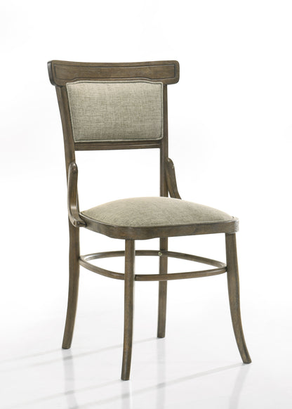 Bistro - Wide Contemporary Fabric Dining Chair With Cushion (Set of 2) - Vintage Walnut