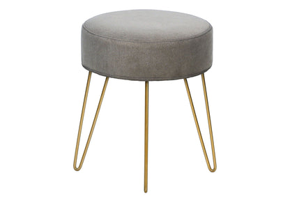 Ottoman, Pouf, Footrest, Foot Stool, Round Gold Metal Legs, Contemporary, Modern