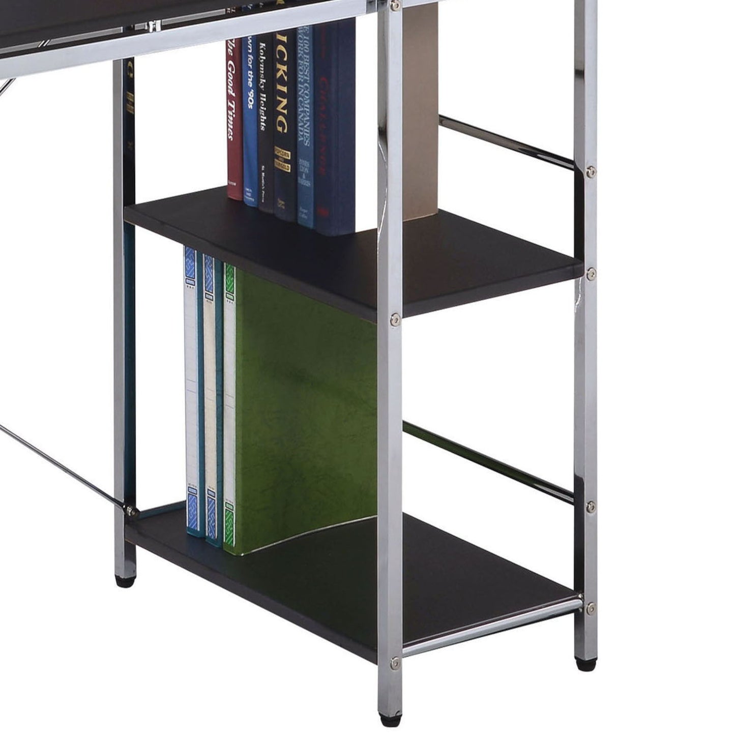 Elvis - Writing Desk With Shelves - Black / Chrome