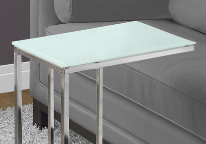 Accent Table, C - Shaped, Tempered Glass, Stylish Design Contemporary & Modern