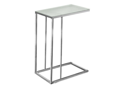 Accent Table, C - Shaped, Tempered Glass, Stylish Design Contemporary & Modern