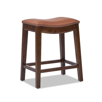 Barlow - Backless Saddle Counter Stool - Brown