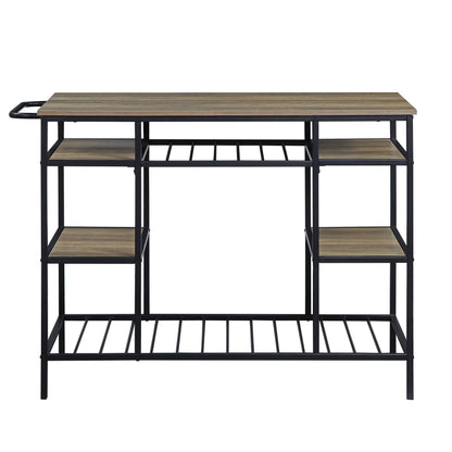 Lona - Kitchen Island - Rustic Oak / Black