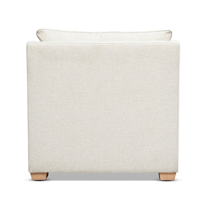 Ada - Flared Arm Contemporary Armchair With Lumbar Pillow - Flax White