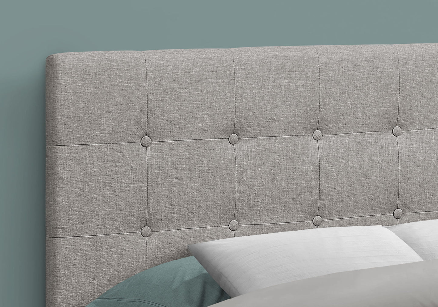 Full Size Bed Headboard Only, Upholstered, Transitional - Gray