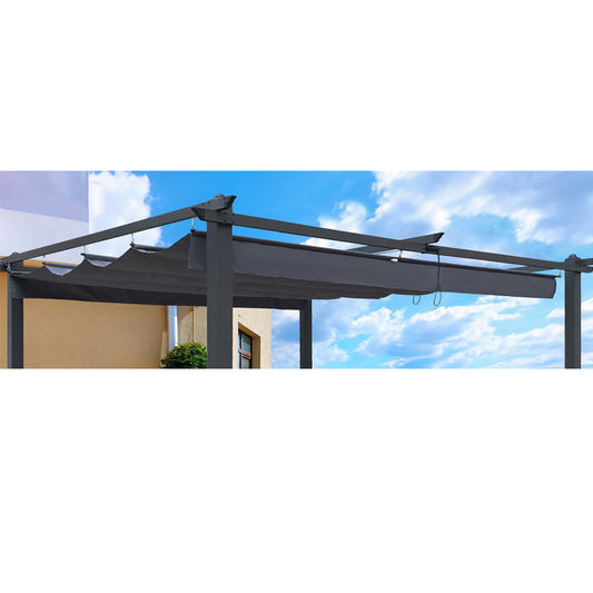 Replacement Canopy Top Cover Fabric For Outdoor Patio Retractable Pergola Sun-Shelter Canopy