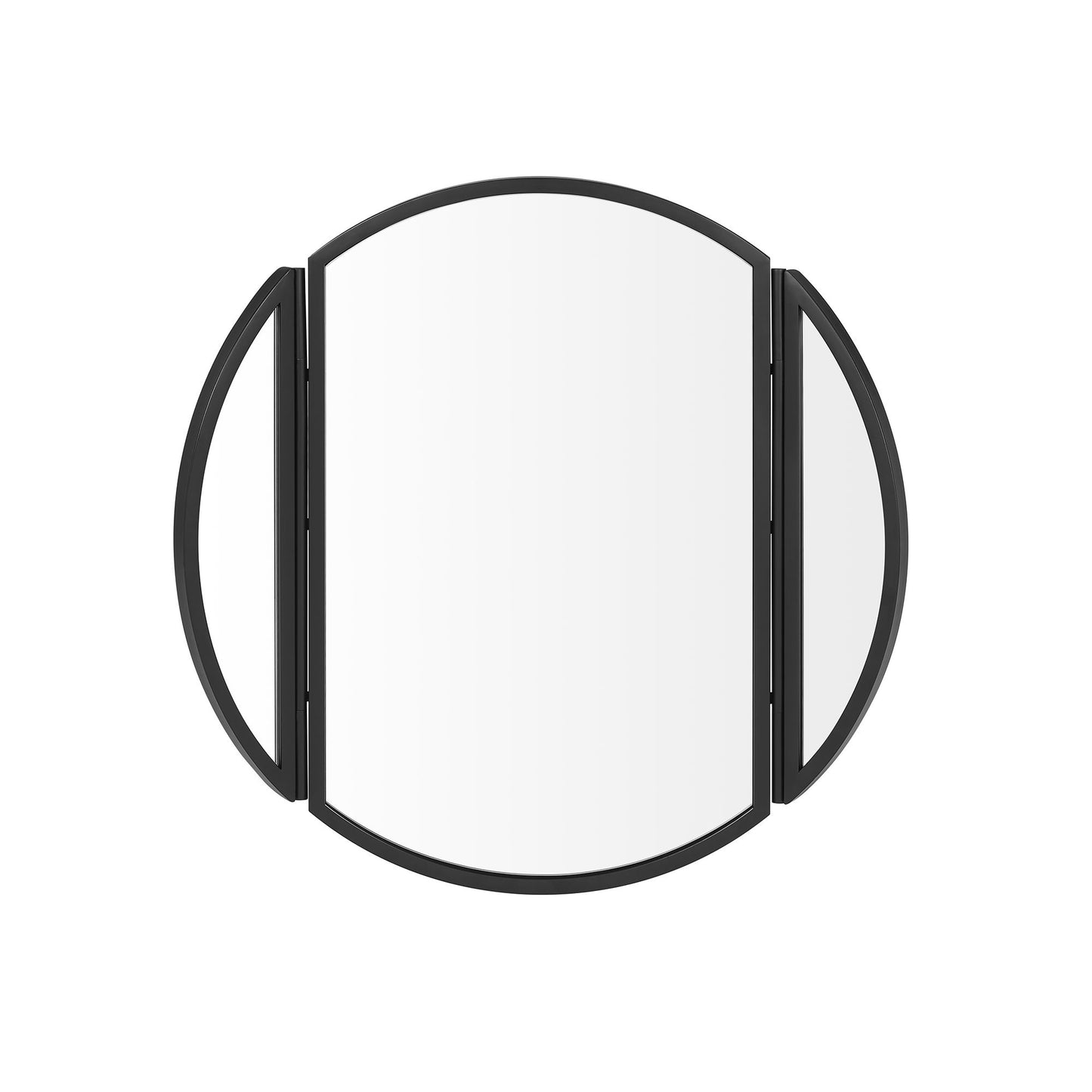 Modern Hinge Round Wall Mirror - Black