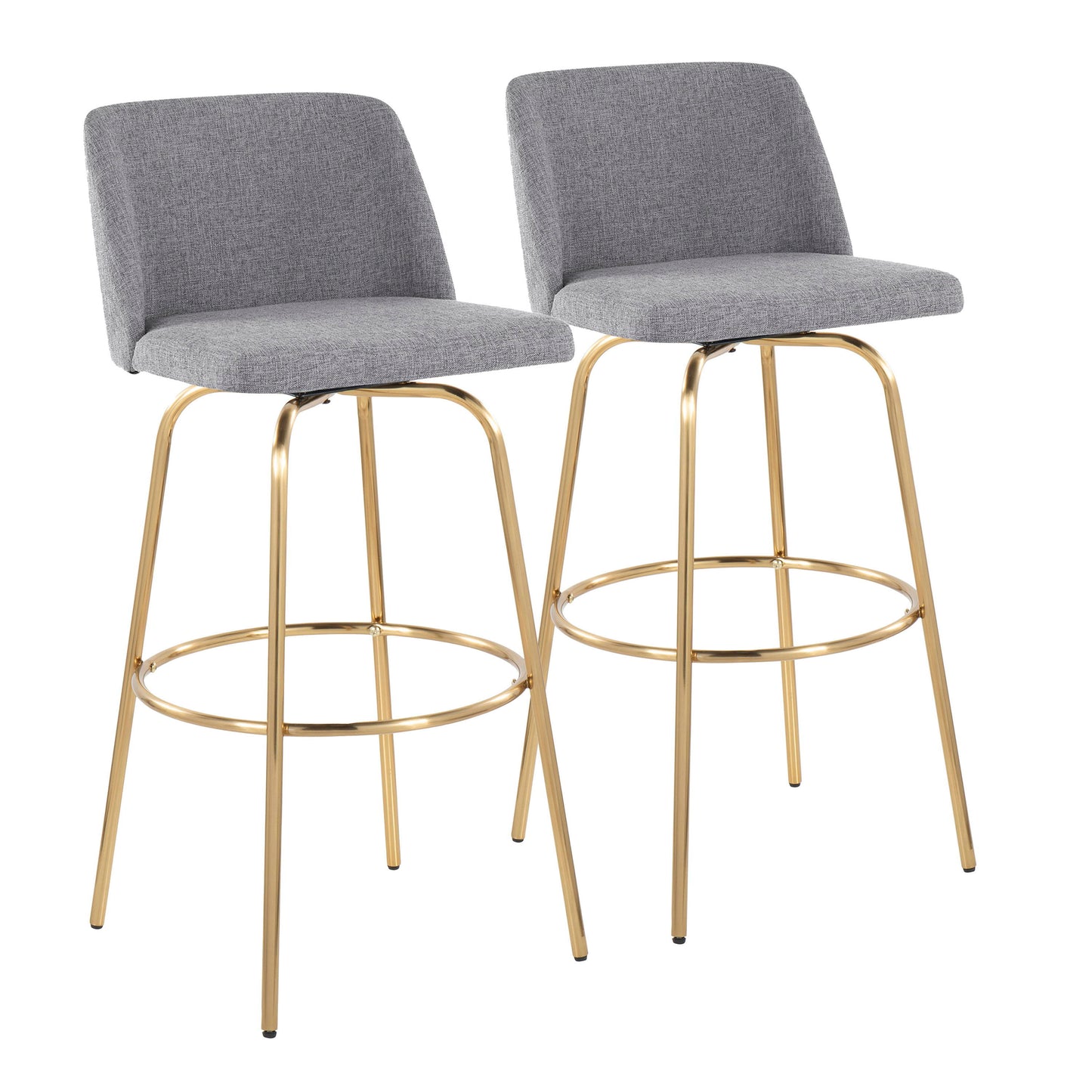 Toriano - Contemporary Fixed Height Barstool With Swivel And Round Footrest (Set of 2)