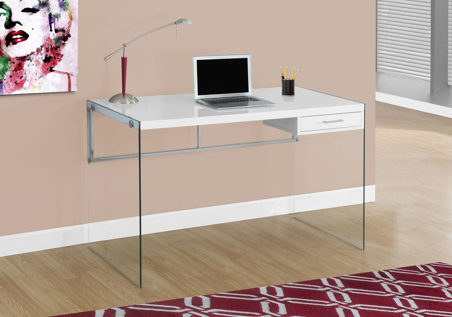 Contemporary Design Computer Desk For Home Office, Storage Drawers