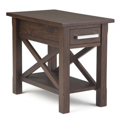 Kitchener - Narrow Side Table - Warm Walnut Brown