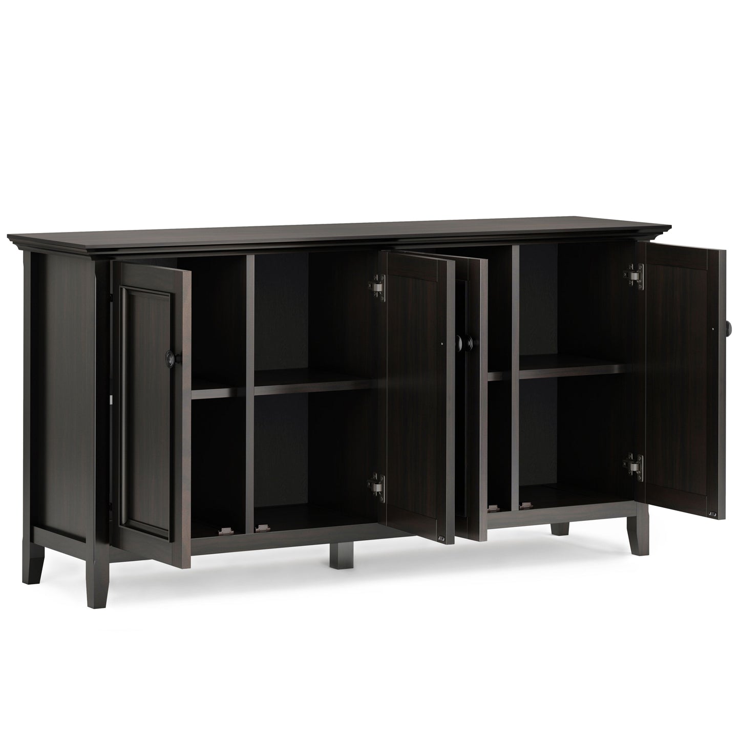 Amherst - Wide 4 Door Storage Cabinet - Hickory Brown