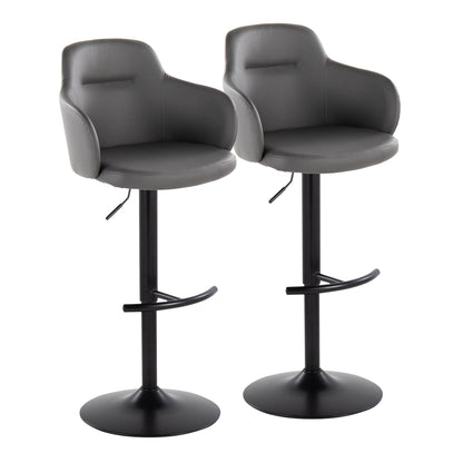 Boyne - Contemporary Adjustable Barstool With Swivel With Rounded T Footrest (Set of 2)