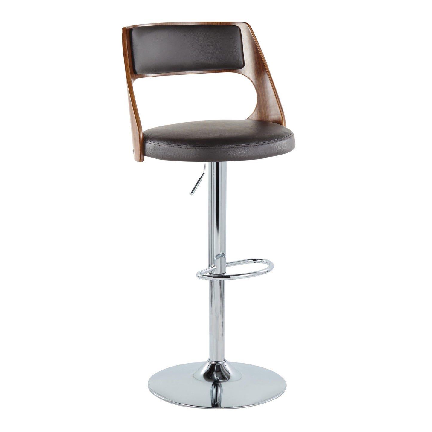 Cecina - Mid-Century Modern Adjustable Height Barstool Wth Swivel And Oval Footrest (Set of 2)