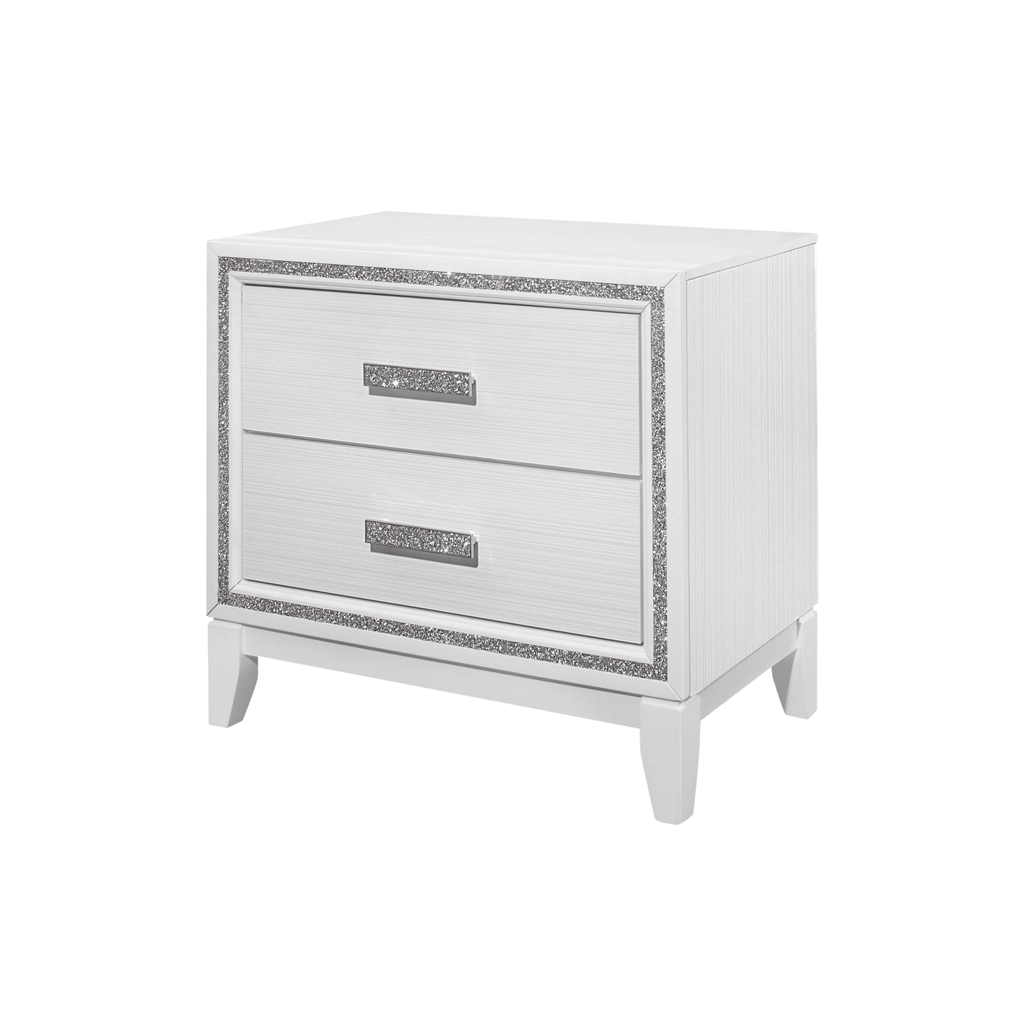 Almera - Glitter Nightstand - White