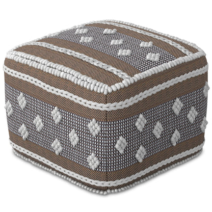 Mapleton - Outdoor / Indoor Pouf - Beige Gray / White