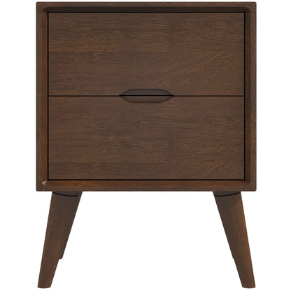 Alexandra - Night Stand With 2 Drawers - Walnut Brown