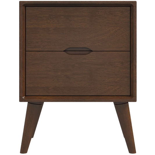 Alexandra - Night Stand With 2 Drawers - Walnut Brown