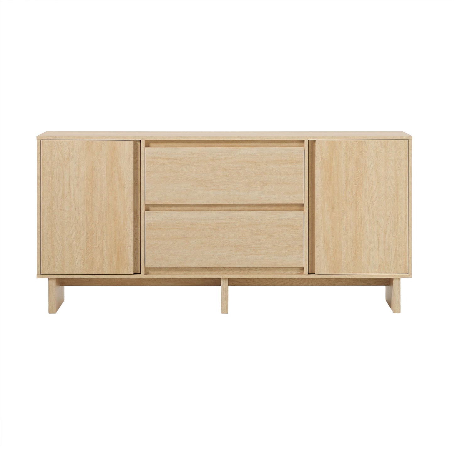 Scandi - Sideboard With Beveled Drawers - Coastal Oak