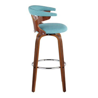 Gardenia - Mid Century Modern Fixed Height Barstool With Swivel With Round Footrest (Set of 2)