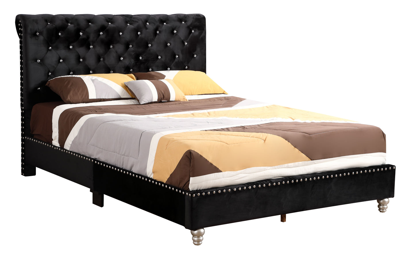 Elegant Transitional Upholstered Bed