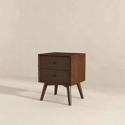 Caroline - Mid-Century Modern Style White Night Stand 2 Drawer