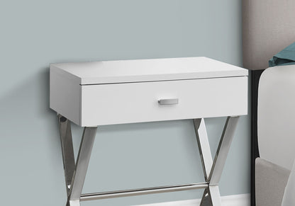 Accent Side X Table, Storage Drawer, Contemporary & Modern