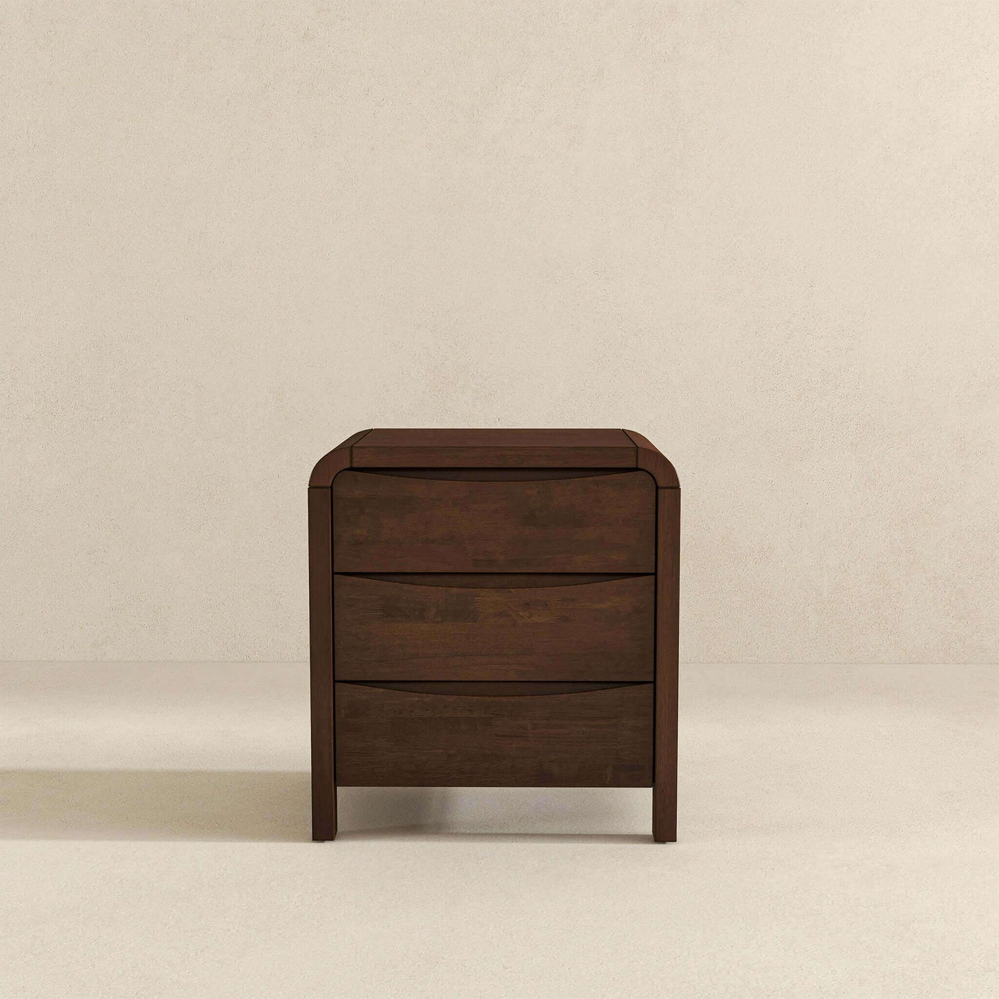 Lionel - Mid-Century Modern Nightstand 3 Drawer Bed Side Table - Brown