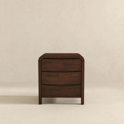 Lionel - Mid-Century Modern Nightstand 3 Drawer Bed Side Table - Brown