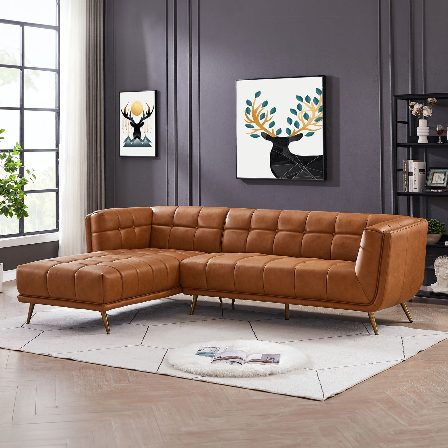 Addison - L Shape Sectional Sofa Tufted