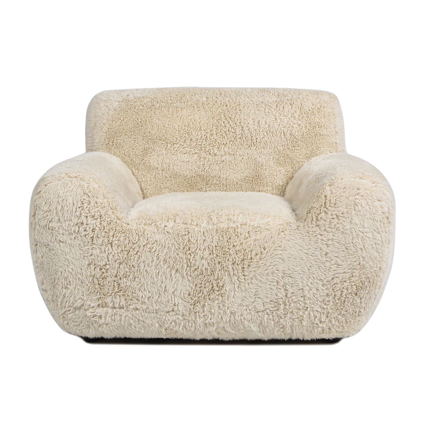 Summit - Faux Sheepskin Overstuffed Arm Chair - Cream Beige