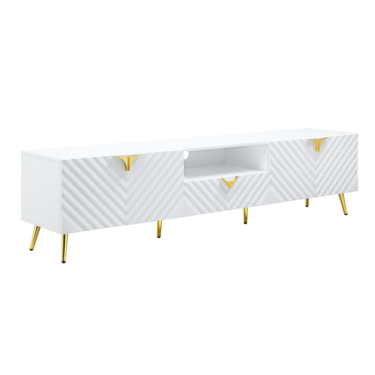 Gaines - High Gloss TV Stand - White