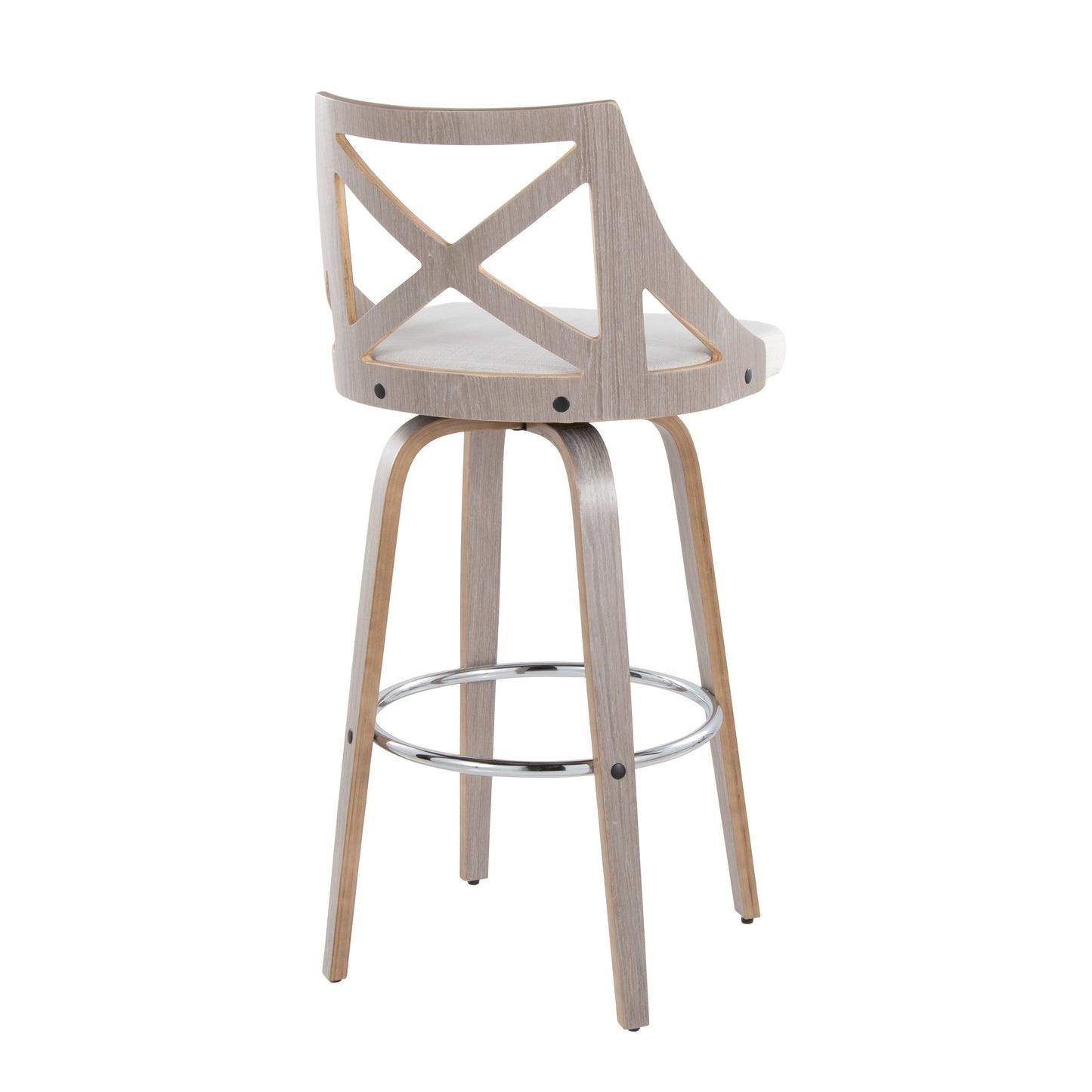 Charlotte - Farmhouse Fixed Height Bar Stool With Round Footrest (Set of 2)