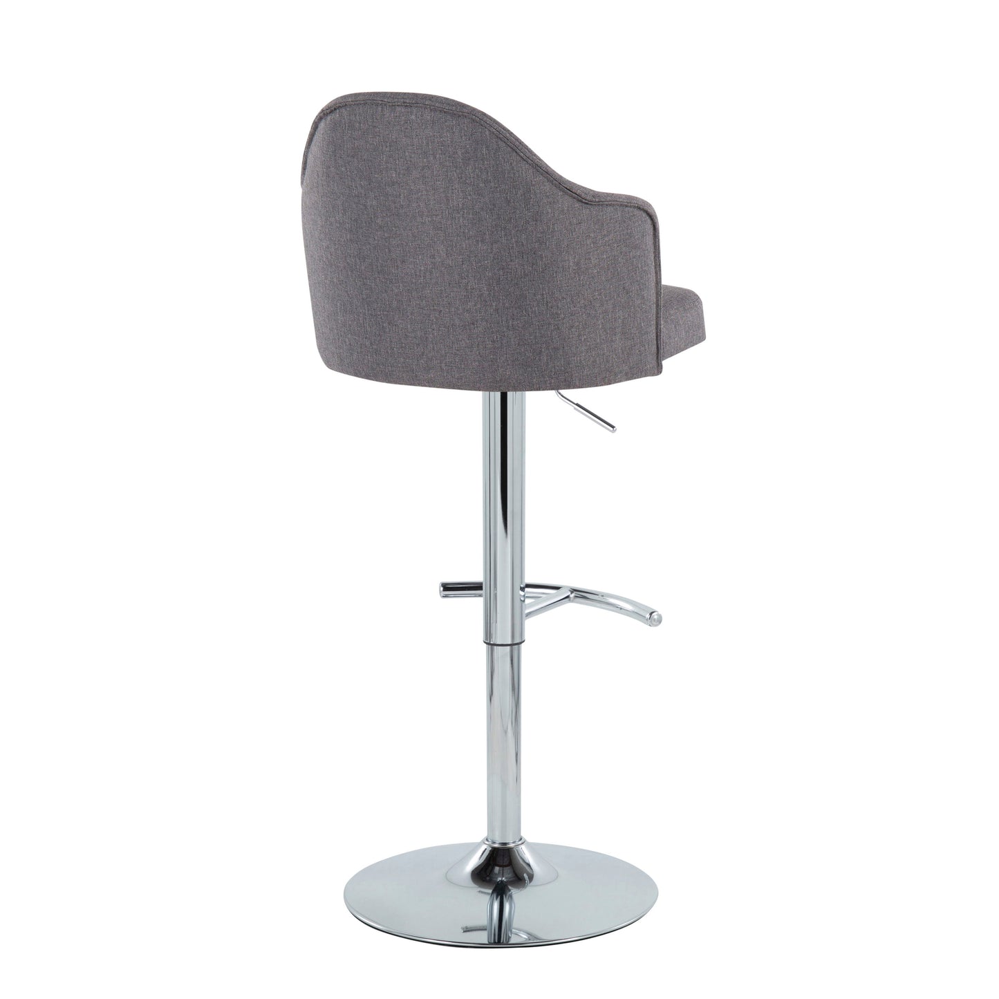 Ahoy - Contemporary Adjustable Barstool With Swivel With Rounded T Footrest (Set of 2)